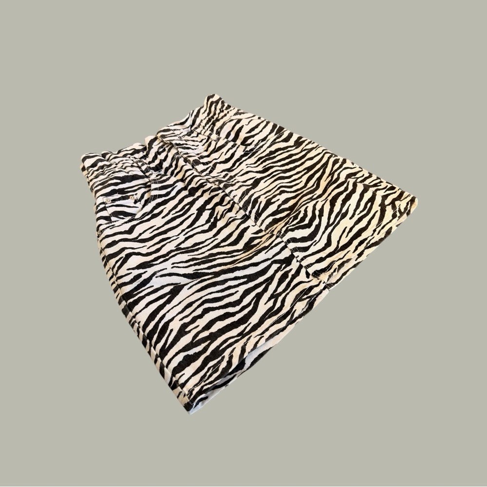 Zara Black and White Zebra Print Pencil Skirt